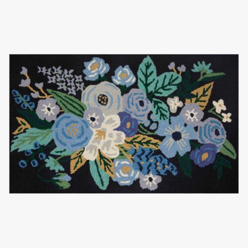 Minnie Garden Party Wool-Hooked Rug - Black