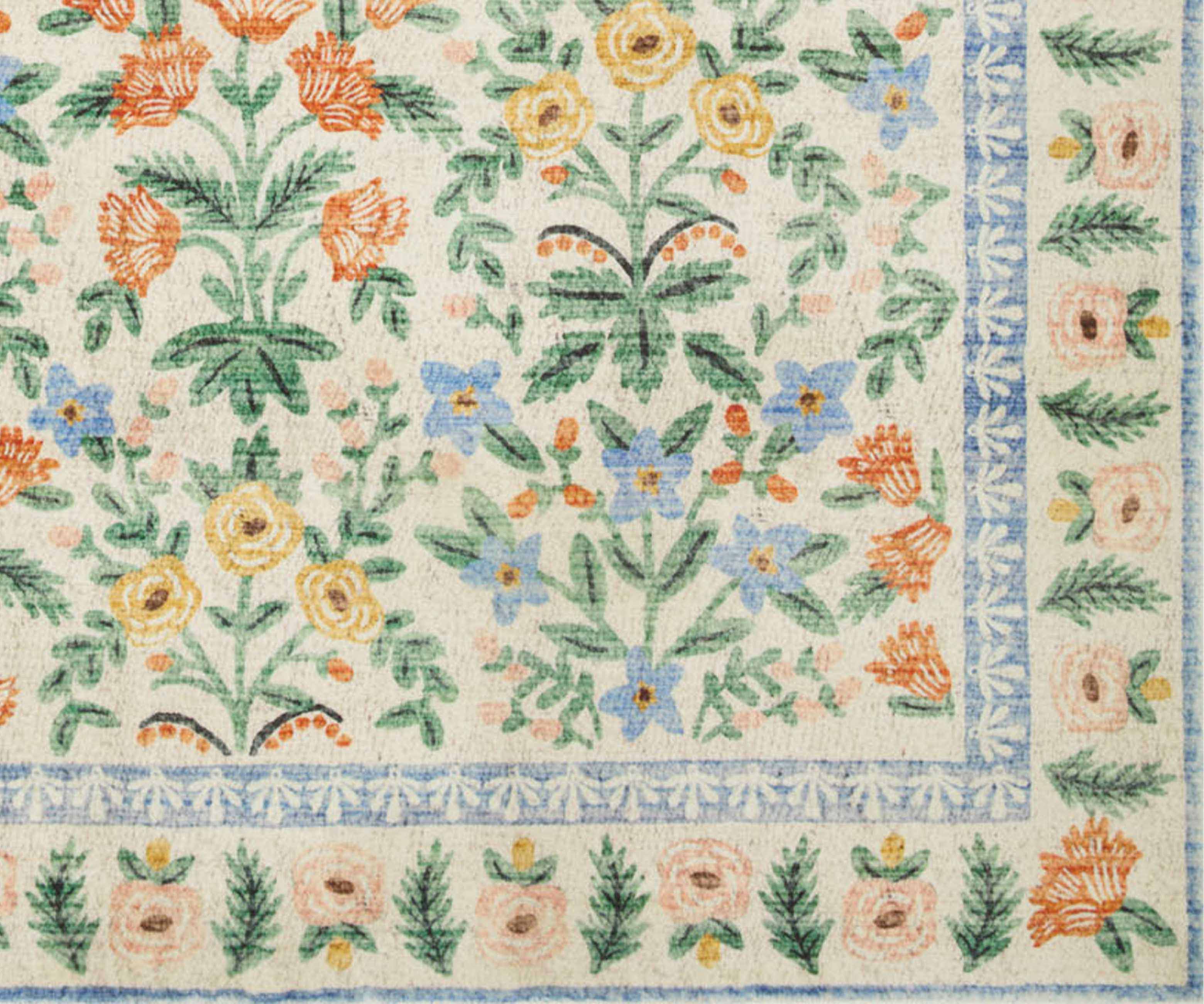 Eden Mughal Garden Power Loomed Rug - Cream - Image 3