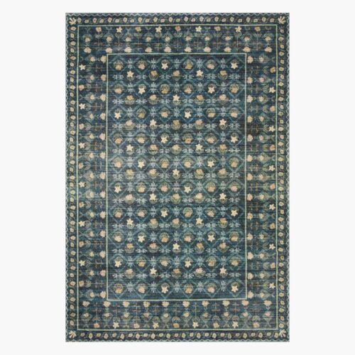 Eden Lattice Power Loomed Rug - Indigo