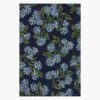 Joie Hydrangea Wool-Hooked Rug - Navy