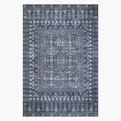 Maison Rosette Power Loomed Rug - Blue