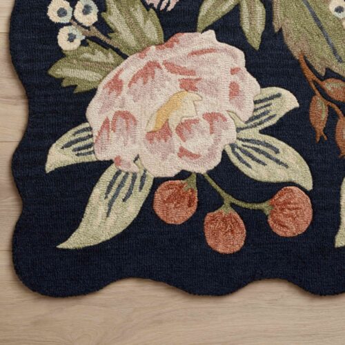 Alternative view of Vintage Blossoms Wool-Hooked Rug - Navy