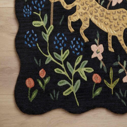 Alternative view of Menagerie Wool-Hooked Rug - Black