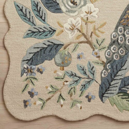 Alternative view of Peacock Wool-Hooked Rug - Blue