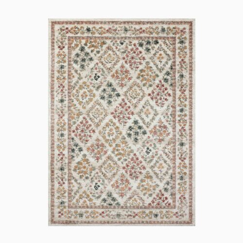 Laurel Parquet Power Loomed Rug - Cream