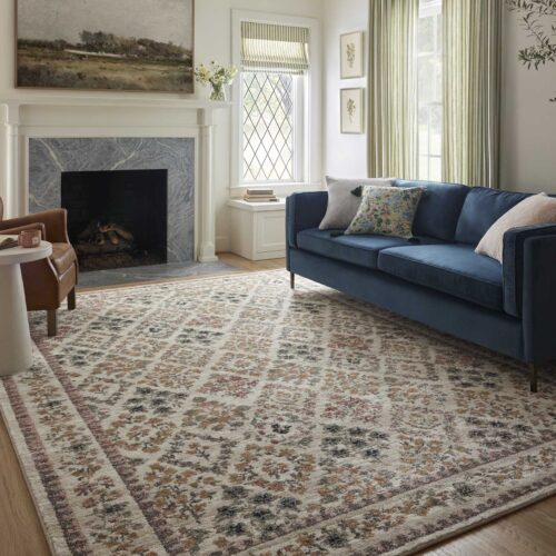 Alternative view of Laurel Parquet Power Loomed Rug - Cream