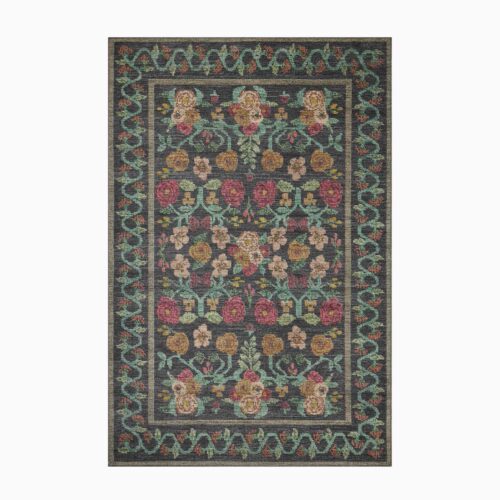 Rosa Power Loomed Rug - Black