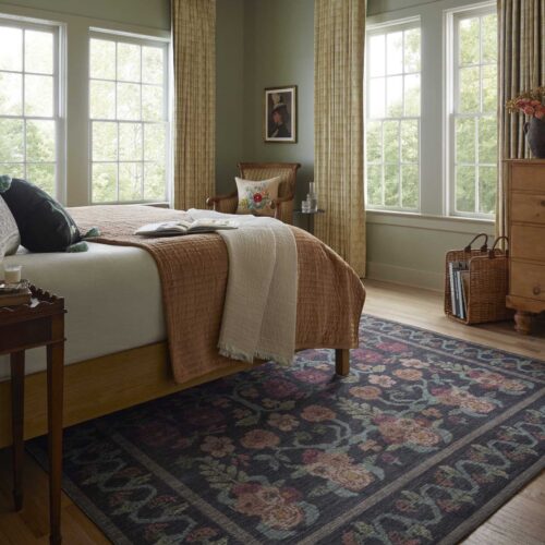 Alternative view of Rosa Power Loomed Rug - Black