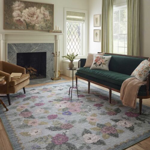 Alternative view of Rosa Antique Rose Power Loomed Rug - Sky