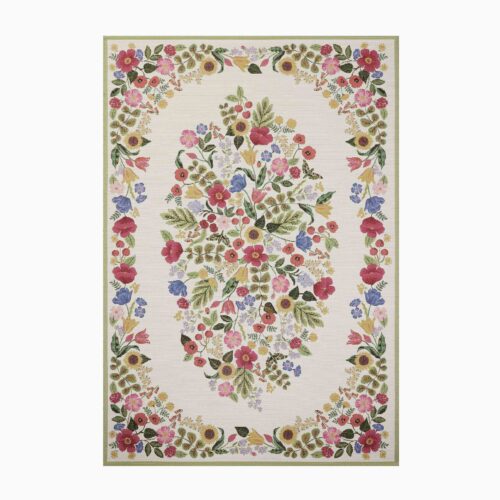 Perennial Blossom Power Loomed Rug - Cream
