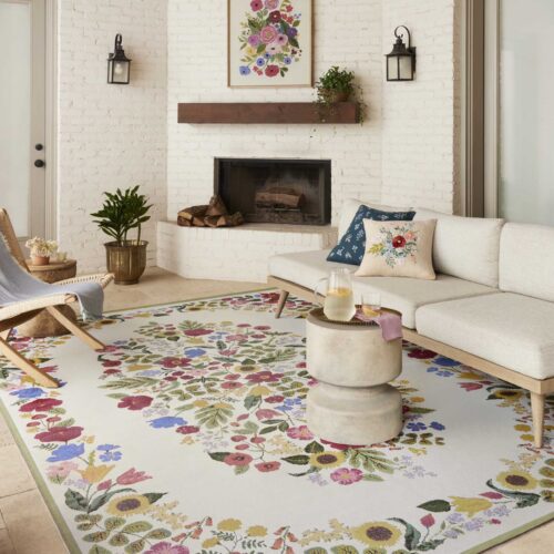 Alternative view of Perennial Blossom Power Loomed Rug - Cream
