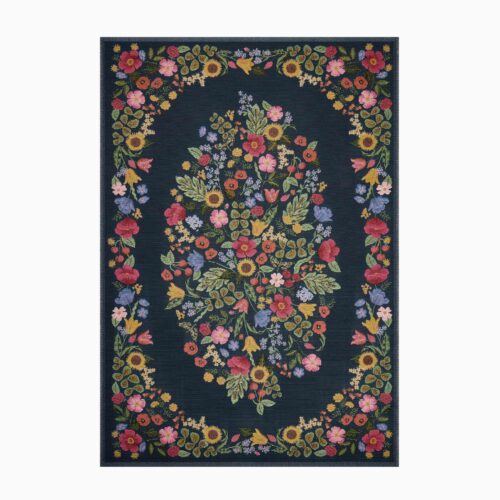 Perennial Blossom Power Loomed Rug - Navy