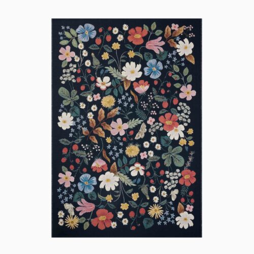 Perennial Strawberry Fields Power Loomed Rug - Black