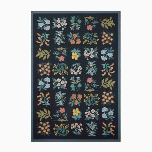 Perennial Wildflower Power Loomed Rug - Black