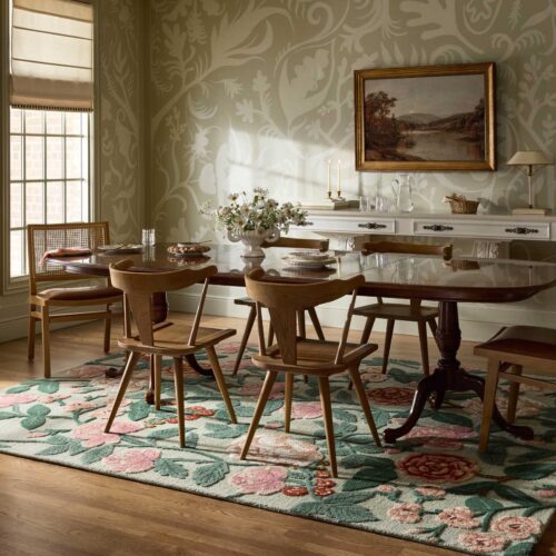 Alternative view of Highgrove Roses Wool Hooked Rug - Mint
