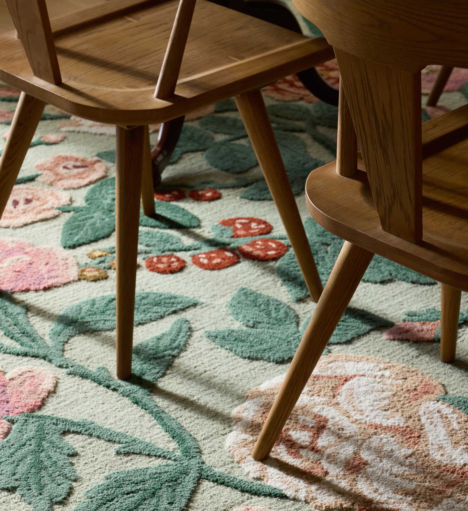 Highgrove Roses Wool Hooked Rug - Mint - Image 4