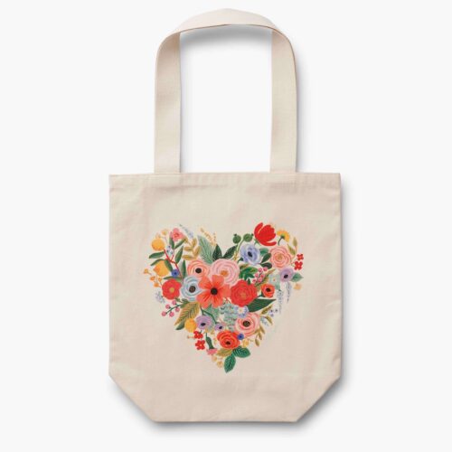 Canvas Tote Bag - Floral Heart