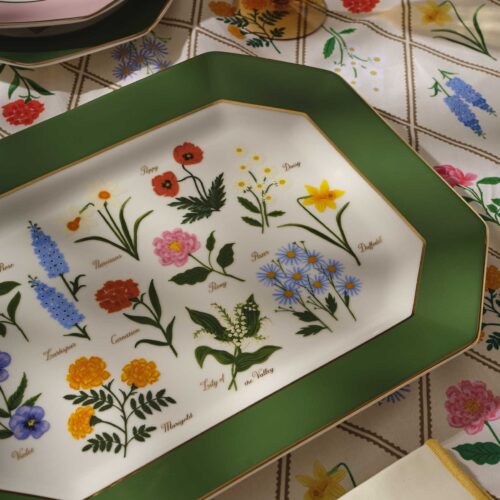Alternative view of Large Porcelain Serving Platter - Garden Study