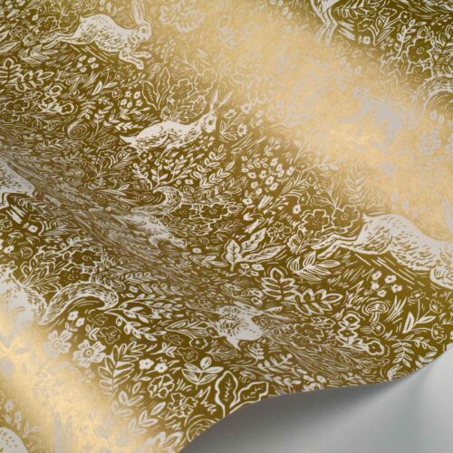 Alternative view of Fable Wallpaper Sample - Metallic Gold