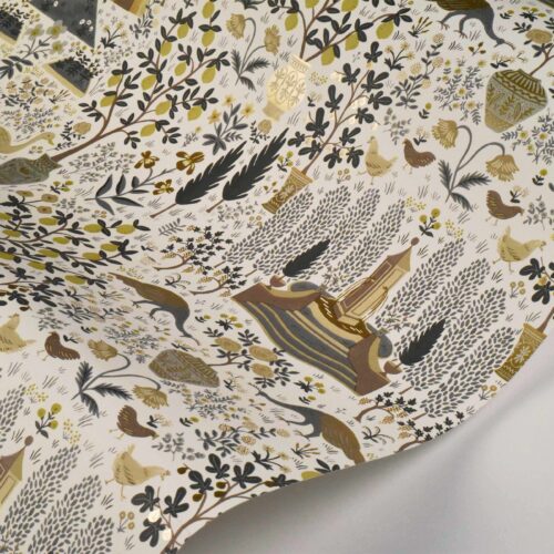 Alternative view of Camont Wallpaper Sample - Linen & Metallic Gold