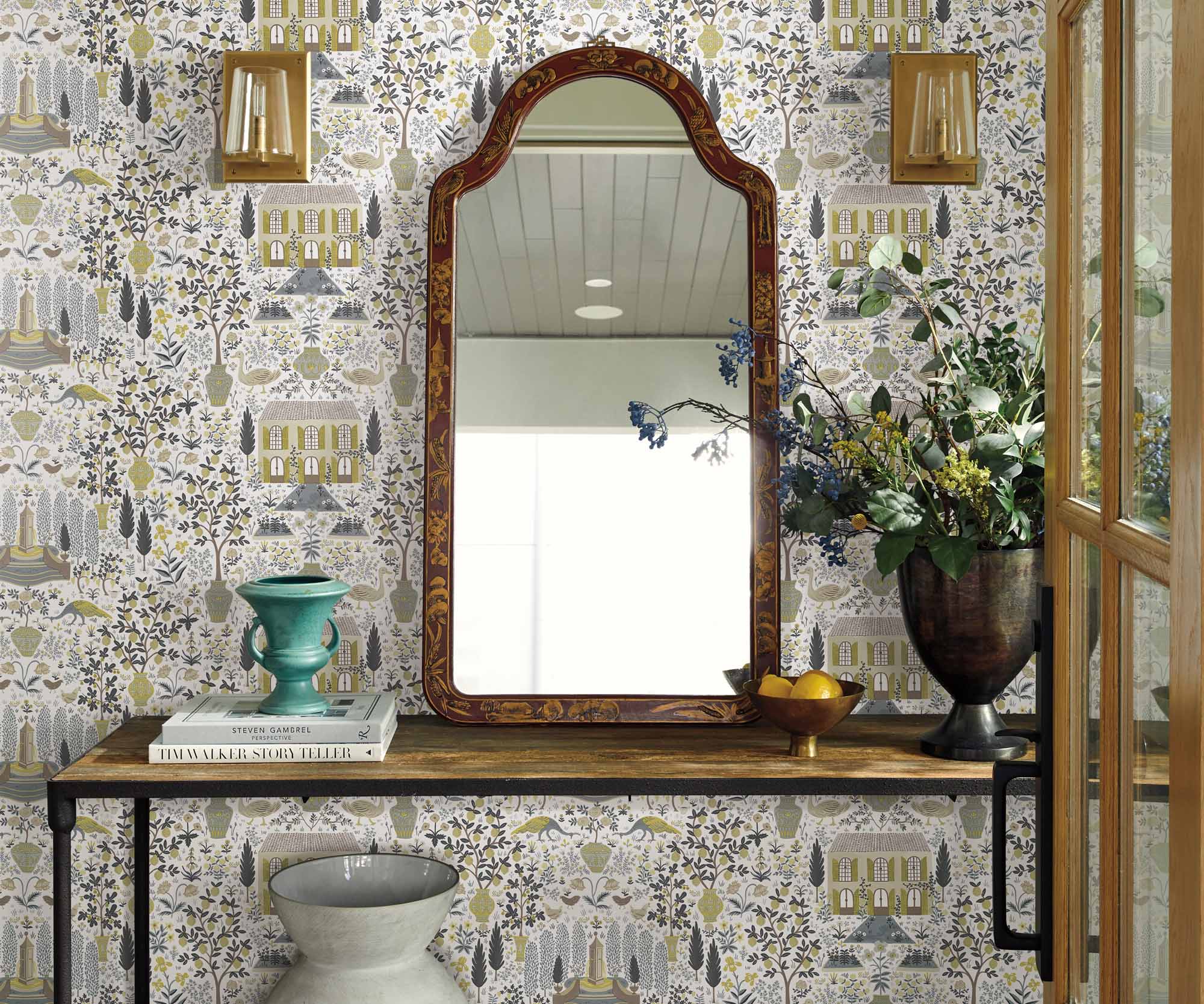 Camont Wallpaper Sample - Linen & Metallic Gold - Image 3