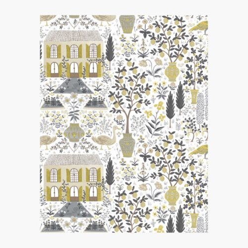 Camont Wallpaper Sample - Linen & Metallic Gold