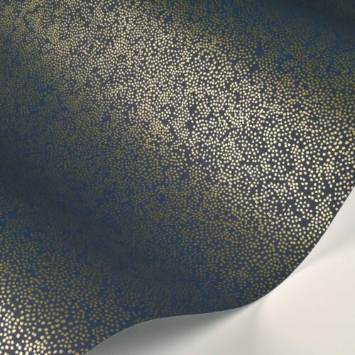 Alternative view of Champagne Dots Wallpaper Sample - Metallic Gold & Navy