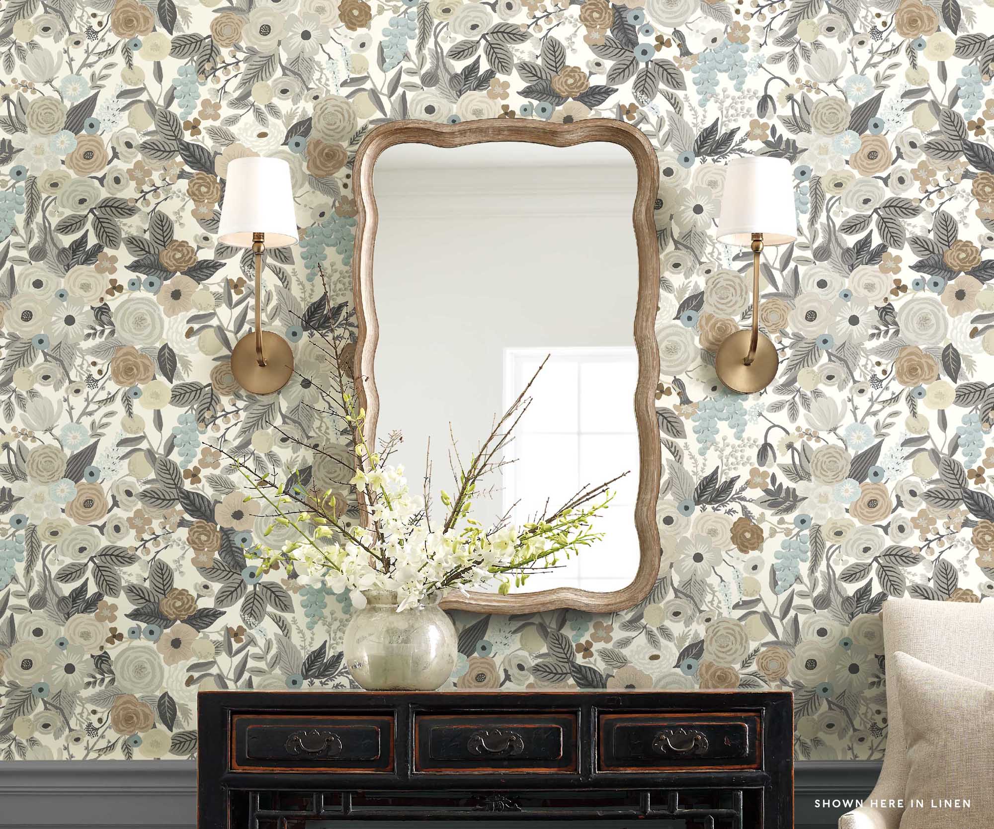 Garden Party Peel & Stick Wallpaper Sample - Linen Multi - Image 2