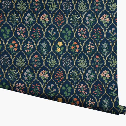 Hawthorne Wallpaper - Navy Multi