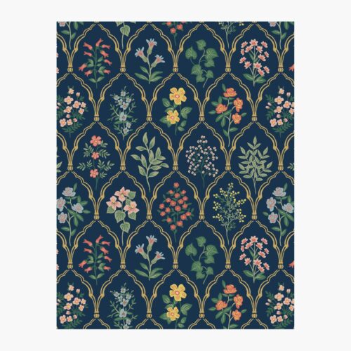Hawthorne Wallpaper Sample - Navy Multi