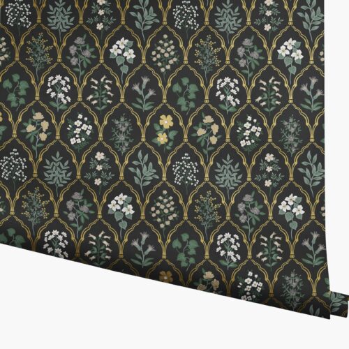 Hawthorne Wallpaper - Black Linen