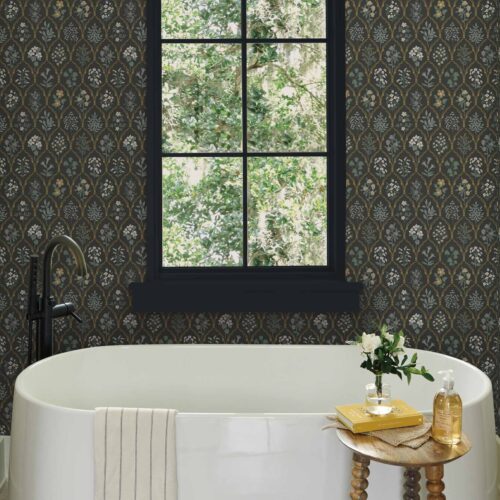 Alternative view of Hawthorne Wallpaper - Black Linen