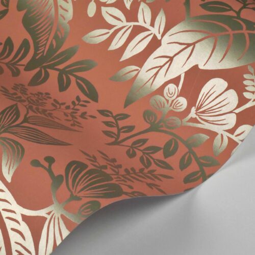 Alternative view of Canopy Wallpaper Sample - Rose & Metallic Silver