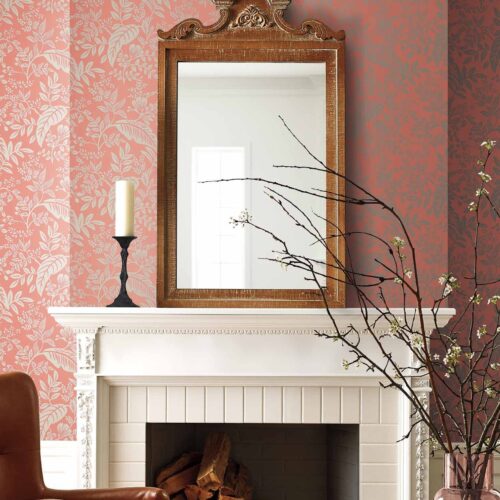 Alternative view of Canopy Wallpaper - Rose & Metallic Silver