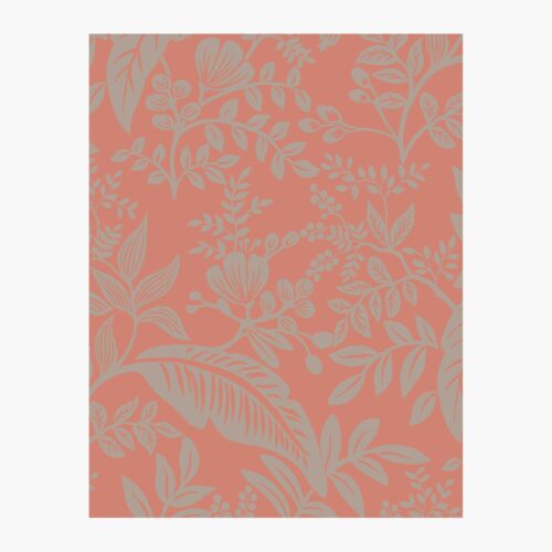 Canopy Wallpaper Sample - Rose & Metallic Silver