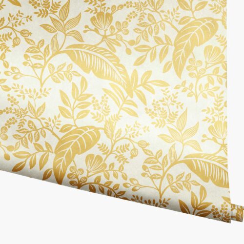 Canopy Wallpaper - Metallic Gold & White