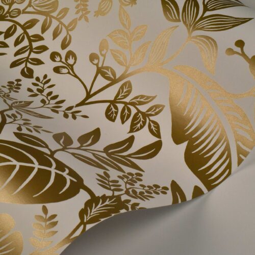 Alternative view of Canopy Wallpaper Sample - Metallic Gold & White