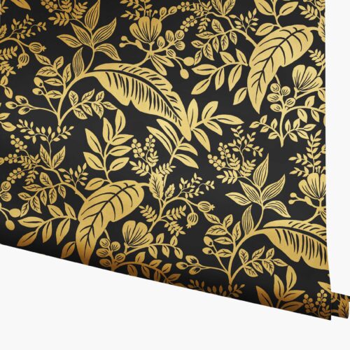 Canopy Wallpaper - Metallic Gold & Black
