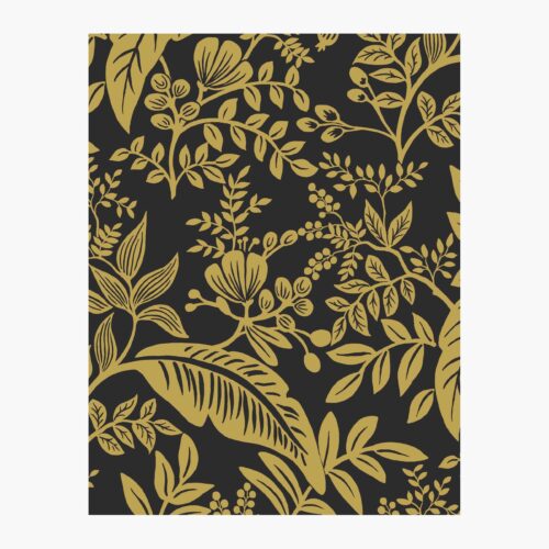 Canopy Wallpaper Sample - Metallic Gold & Black