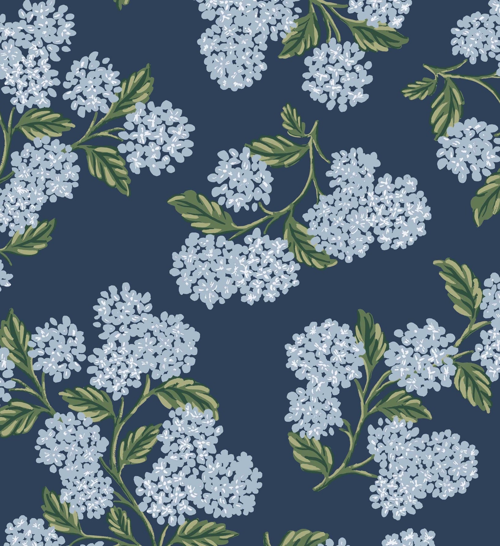 Hydrangea Wallpaper - Navy - Image 4