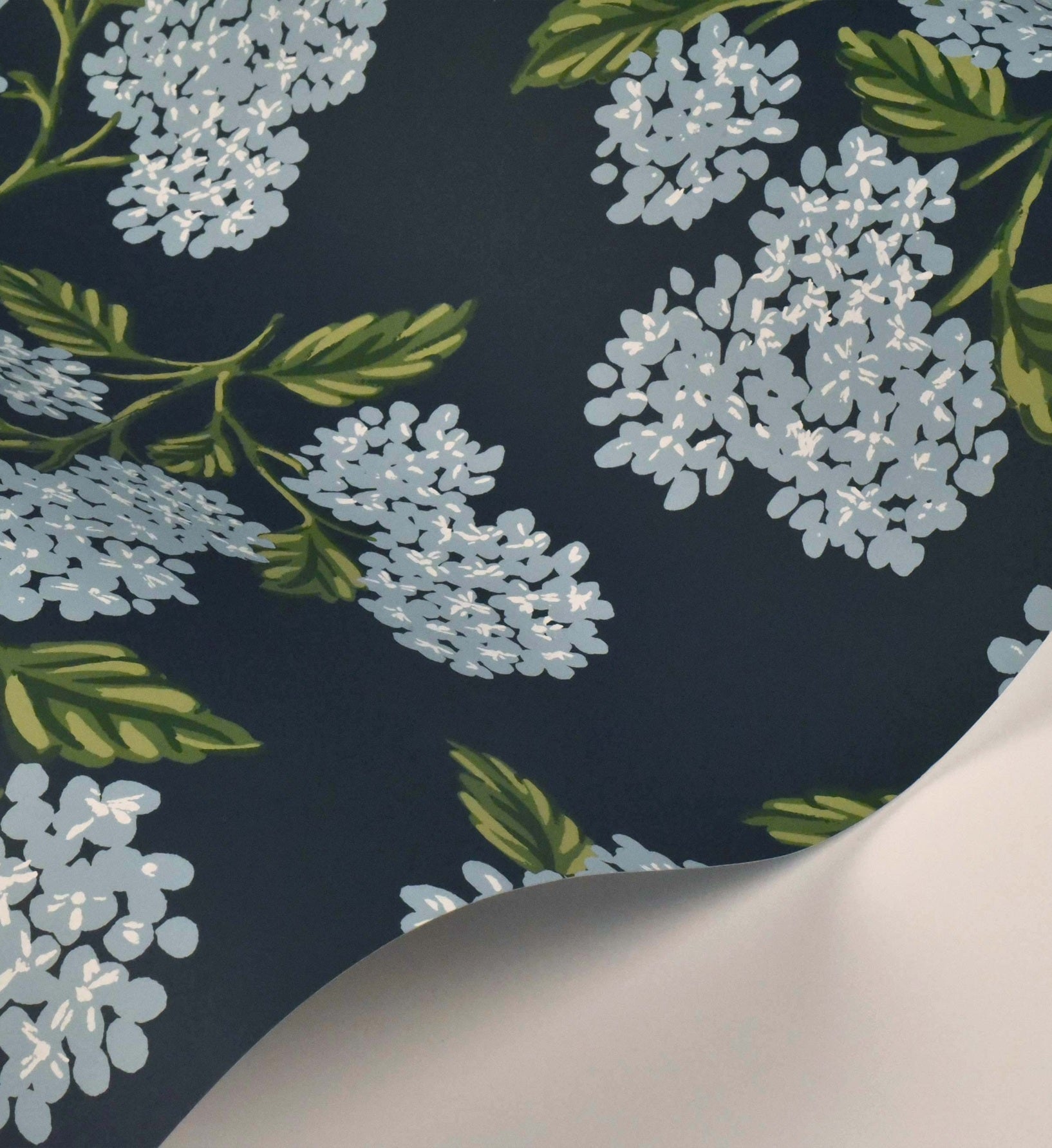Hydrangea Wallpaper - Navy - Image 3