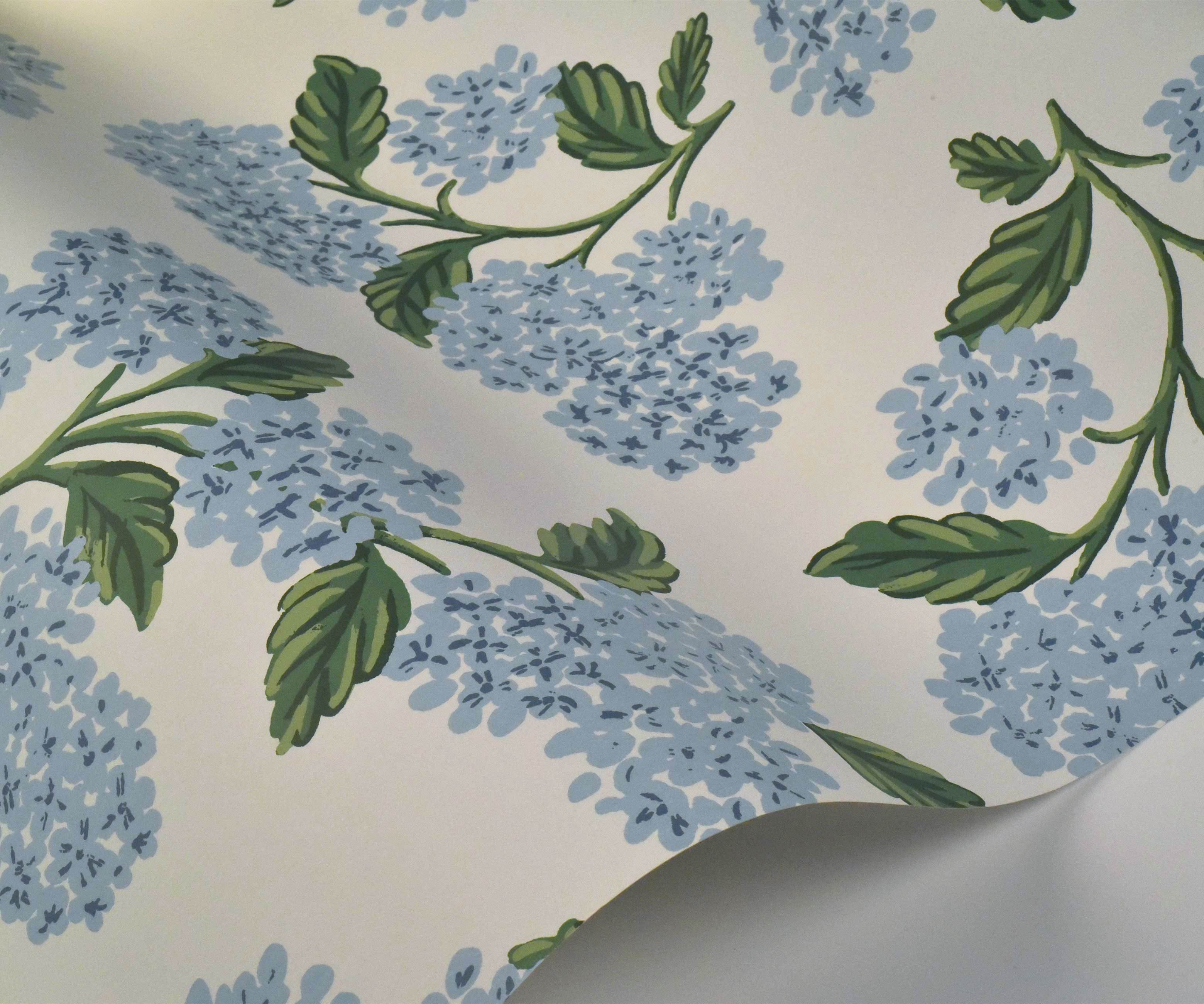 Hydrangea Wallpaper - Blue & White - Image 4