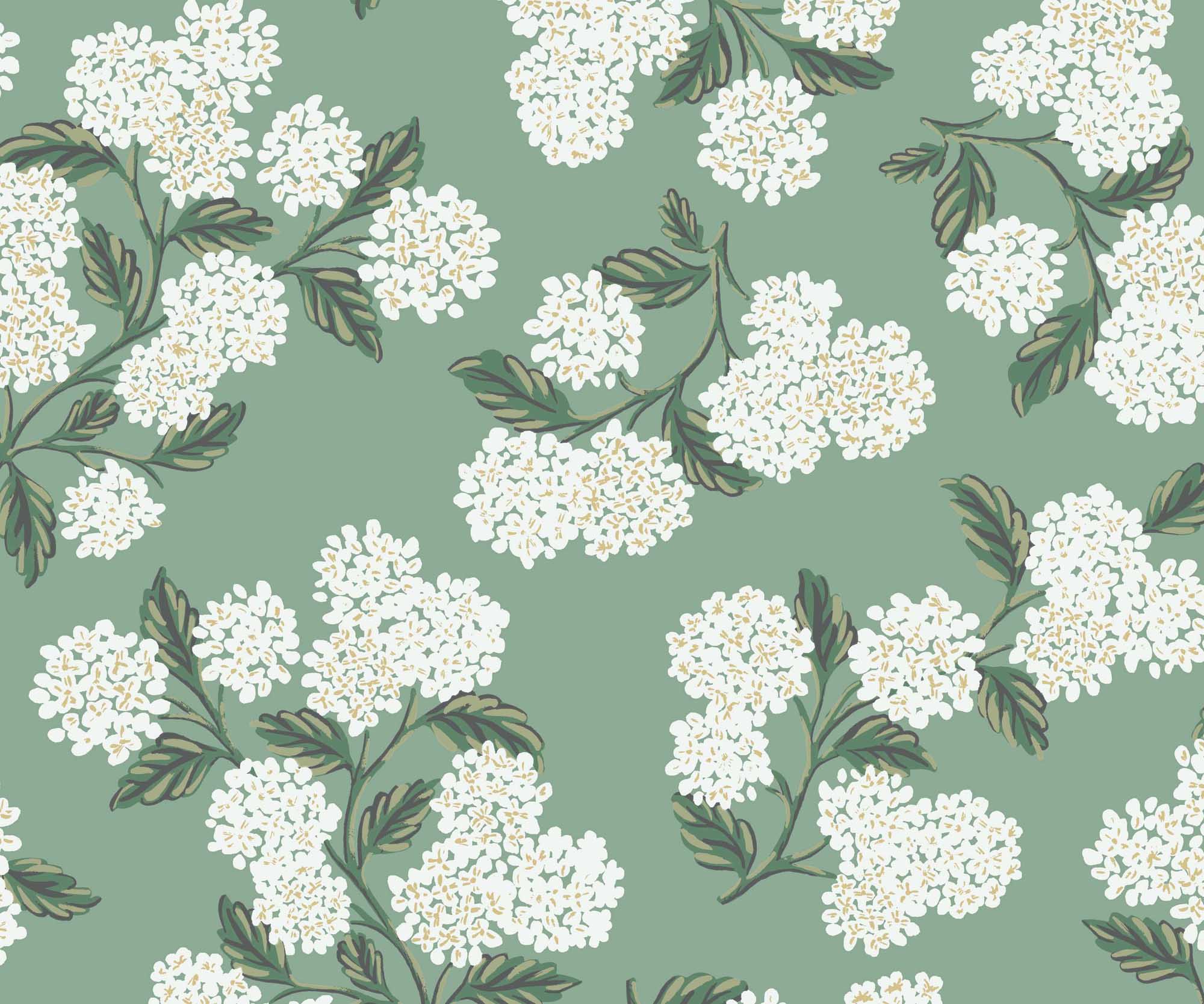 Hydrangea Wallpaper - Jade - Image 3
