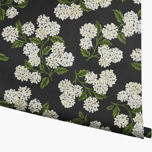 Hydrangea Wallpaper - Black & White