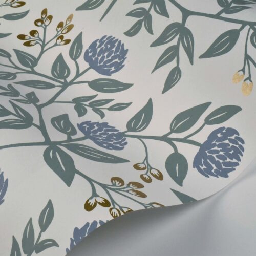 Alternative view of Peonies Wallpaper Sample - Periwinkle & Sage