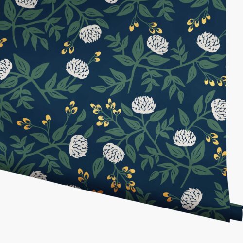 Peonies Wallpaper - Navy