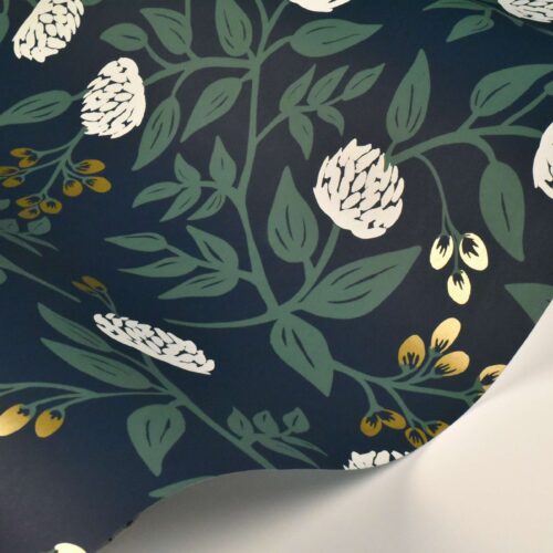 Alternative view of Peonies Wallpaper Sample - Navy