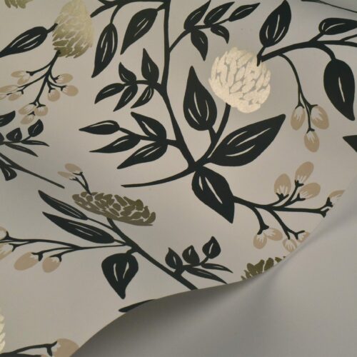 Alternative view of Peonies Wallpaper Sample - White & Black