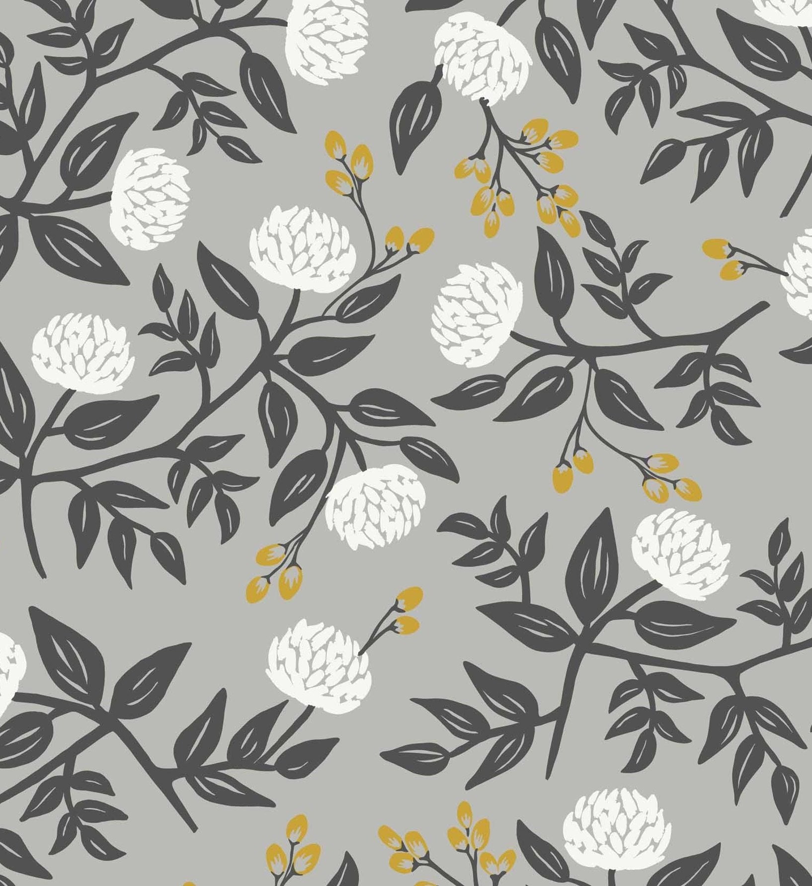 Peonies Wallpaper - Grey - Image 4