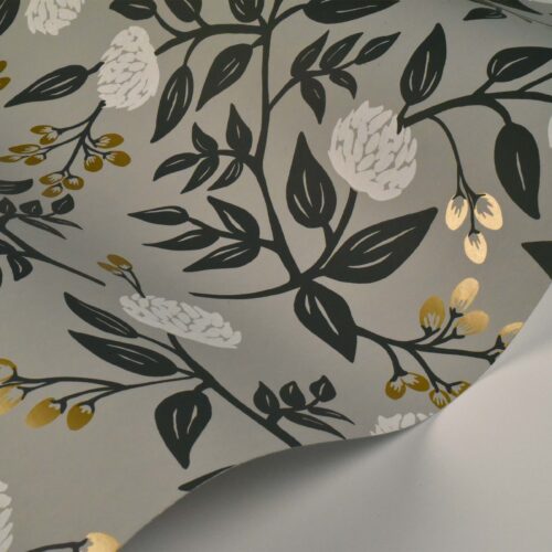 Alternative view of Peonies Wallpaper Sample - Grey